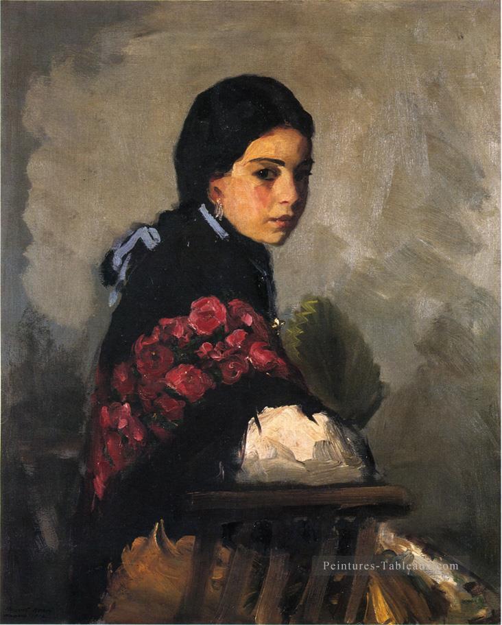 Espagnol Portrait de fille Ashcan école Robert Henri Peintures à l'huile